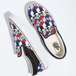 ✔️ #41 BRAND NEW CHECKER CUBE CLASSIC SLIP-ON - MULTI/TRUE WHITE